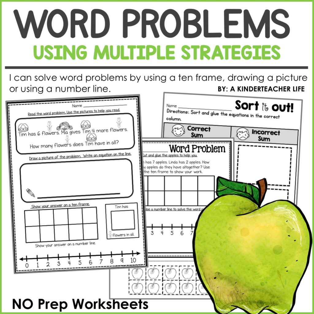 Word Problems Using Multiple Strategies Worksheets