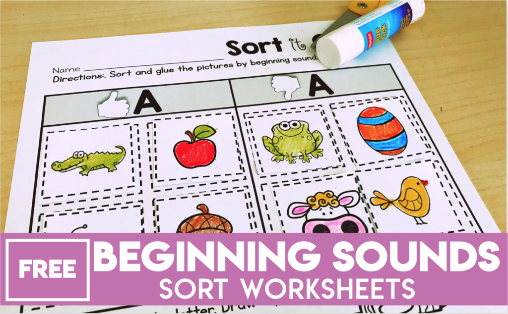 Free Beginning Sounds Sort Worksheets 