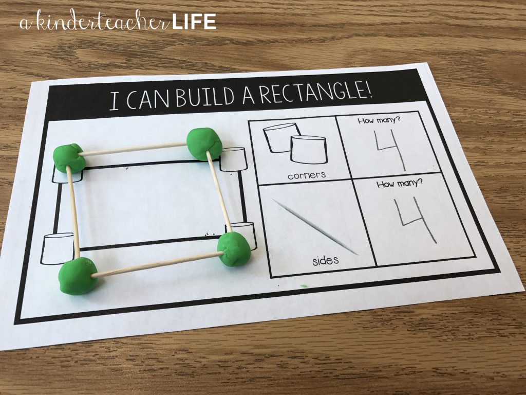 Building 2D 3D shapes using playdough and toothpicks