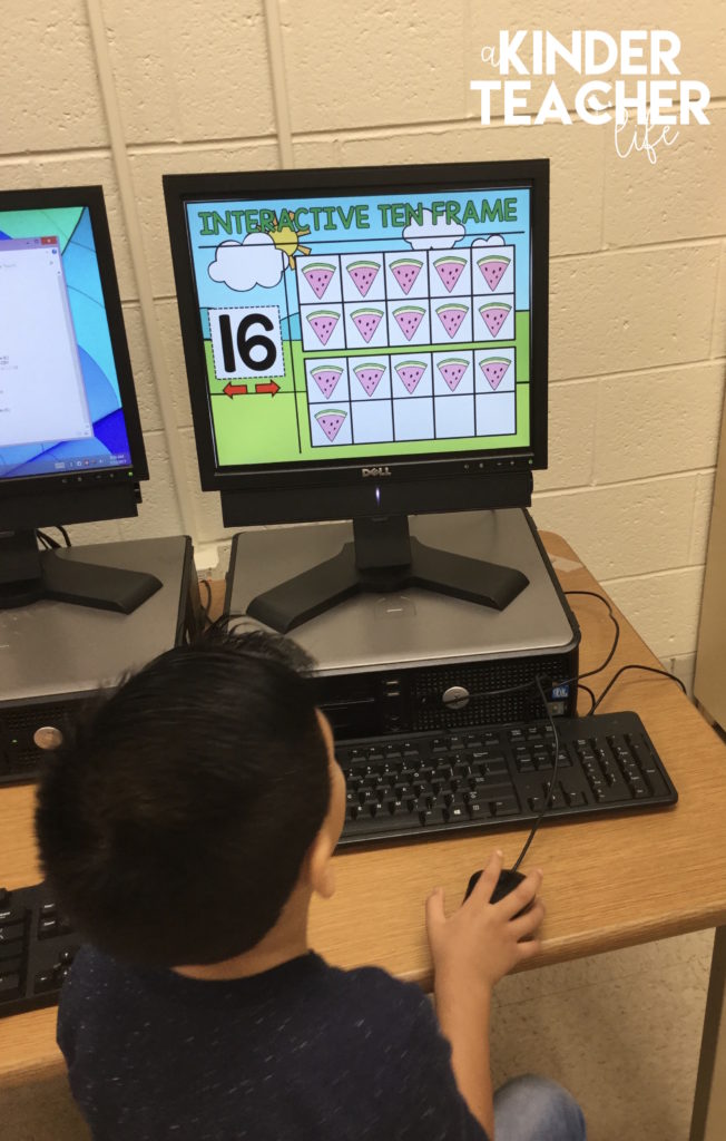 Interactive Ten Frame Math - Read the number and build the number by clicking on the squares 