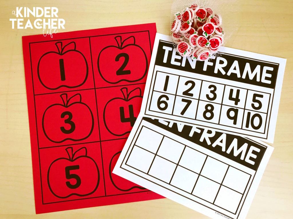 Ten frame and number cards