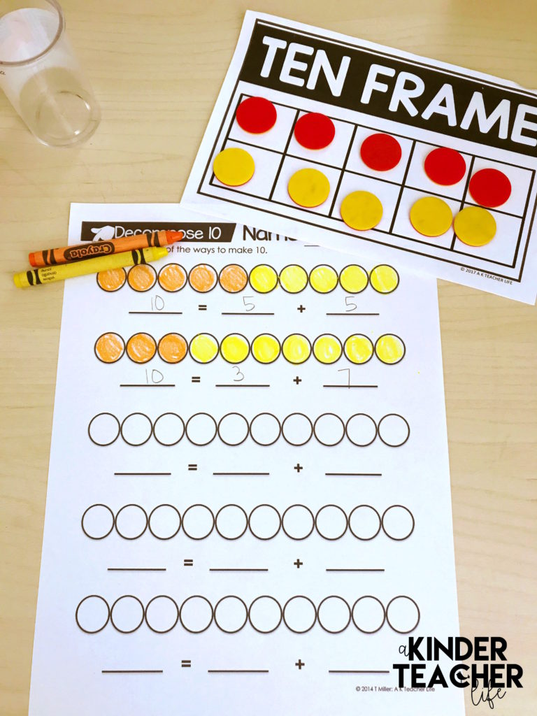 Hands-on activities for teaching students how to decompose numbers 