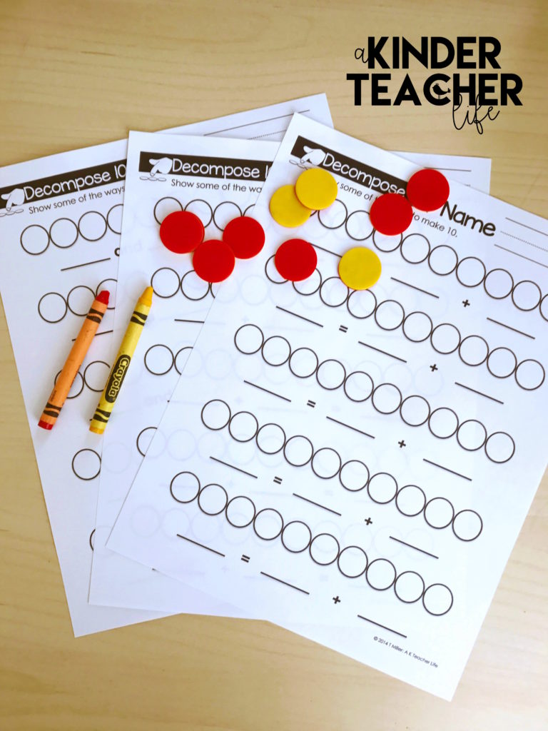 Hands-on activities for teaching students how to decompose numbers 