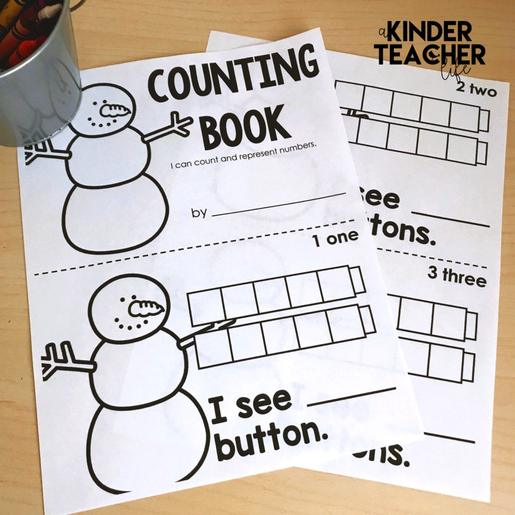 Free snowman themed counting book to 10 