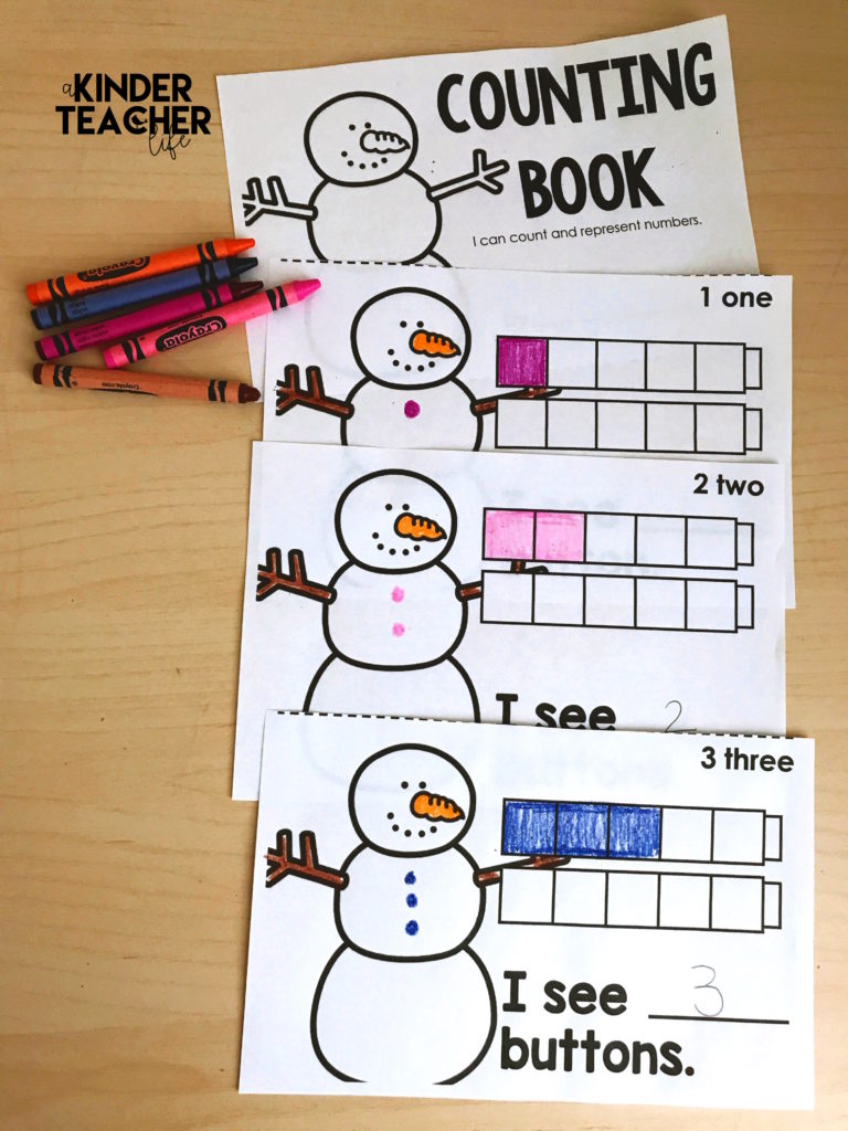 Free snowman themed counting book 