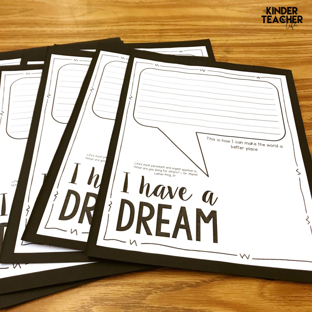 Free Martin Luther King, Jr. Writing prompt for primary aged students. Students write 1 action/behavor that they can do to make the world a better place. 