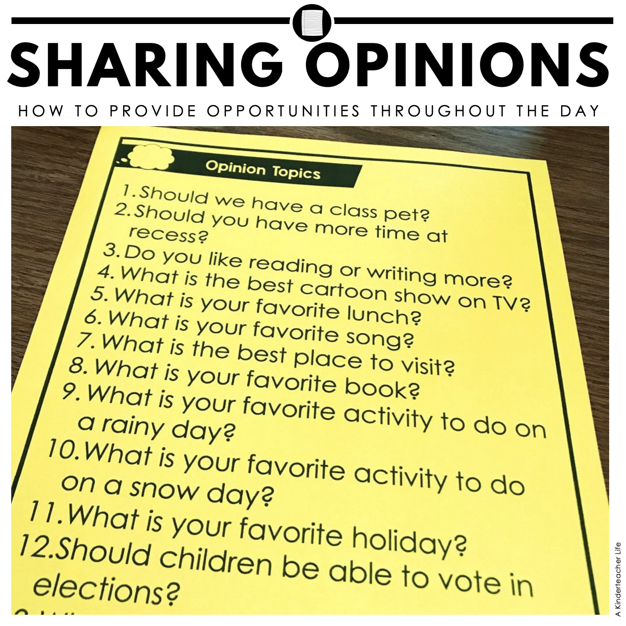 Teaching Opinions in Kindergarten
