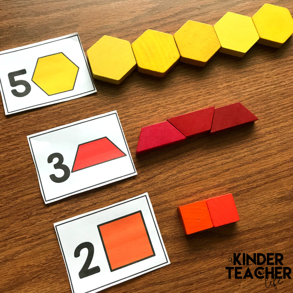 Pattern Block math game - Represent numbers using shapes 