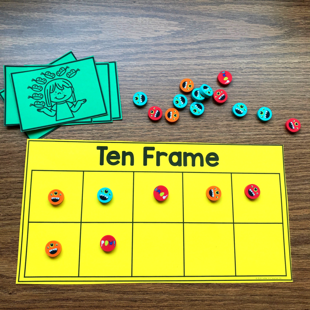 Flip the card and build the number on the ten frame