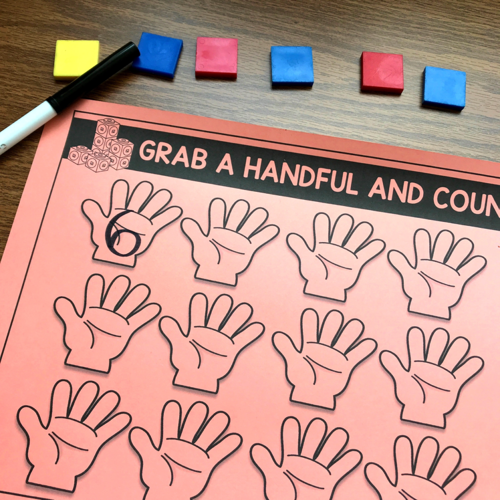Grab a handful of manipulatives, count and record how many