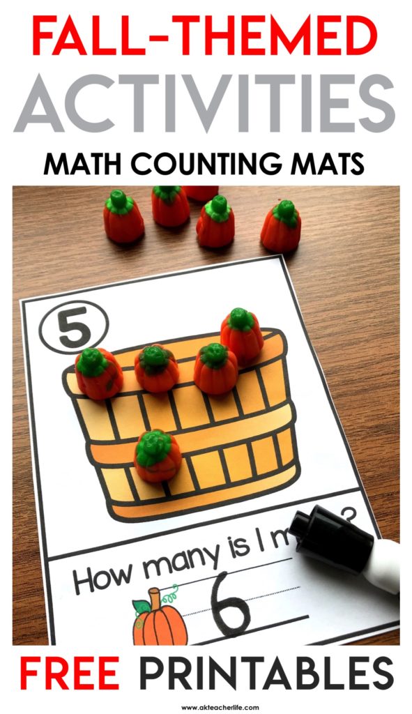 Free fall/Halloween themed number counting mats. Students read the number, build the number and write 1 more. These are perfect holiday/seasonal activities for math. 