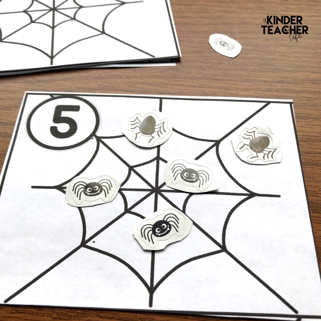 Free Halloween-themed math counting mats - Students build the number using objects and write 1 more.