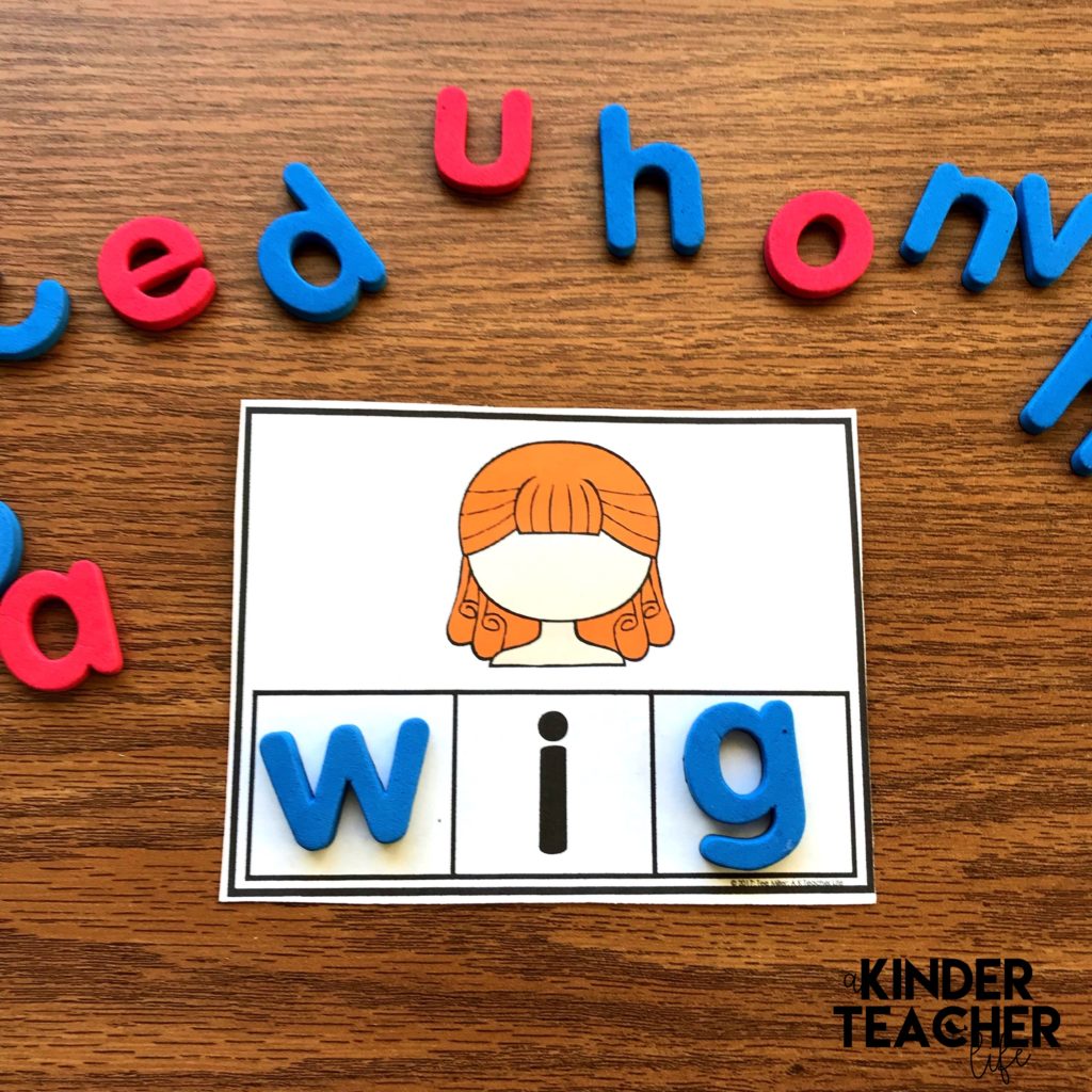 Build and Write - Students use magnetic letters and build words. 