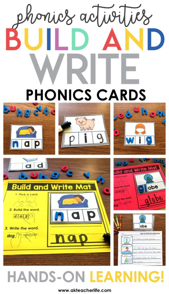 Build and Write - Phonics Cards for beginning, medial and ending sounds and spelling patterns. Perfect small group or literacy center activity. 