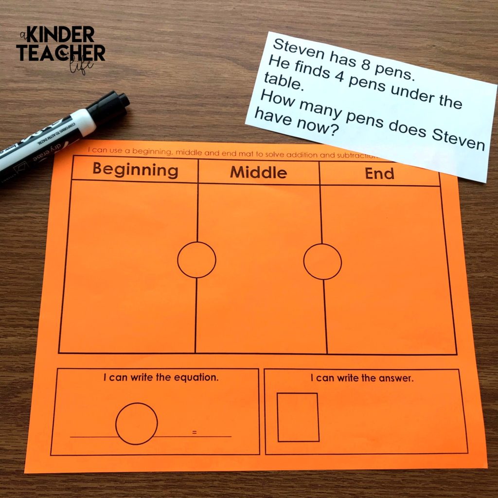 This article is about how to use a beginning, middle and end graphic organizer to solve addition and subtraction word problems. Click here to read the article and download the B-M-E graphic organizer freebie.