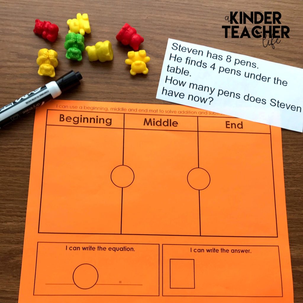 This article is about how to use a beginning, middle and end graphic organizer to solve addition and subtraction word problems. Click here to read the article and download the B-M-E graphic organizer freebie.
