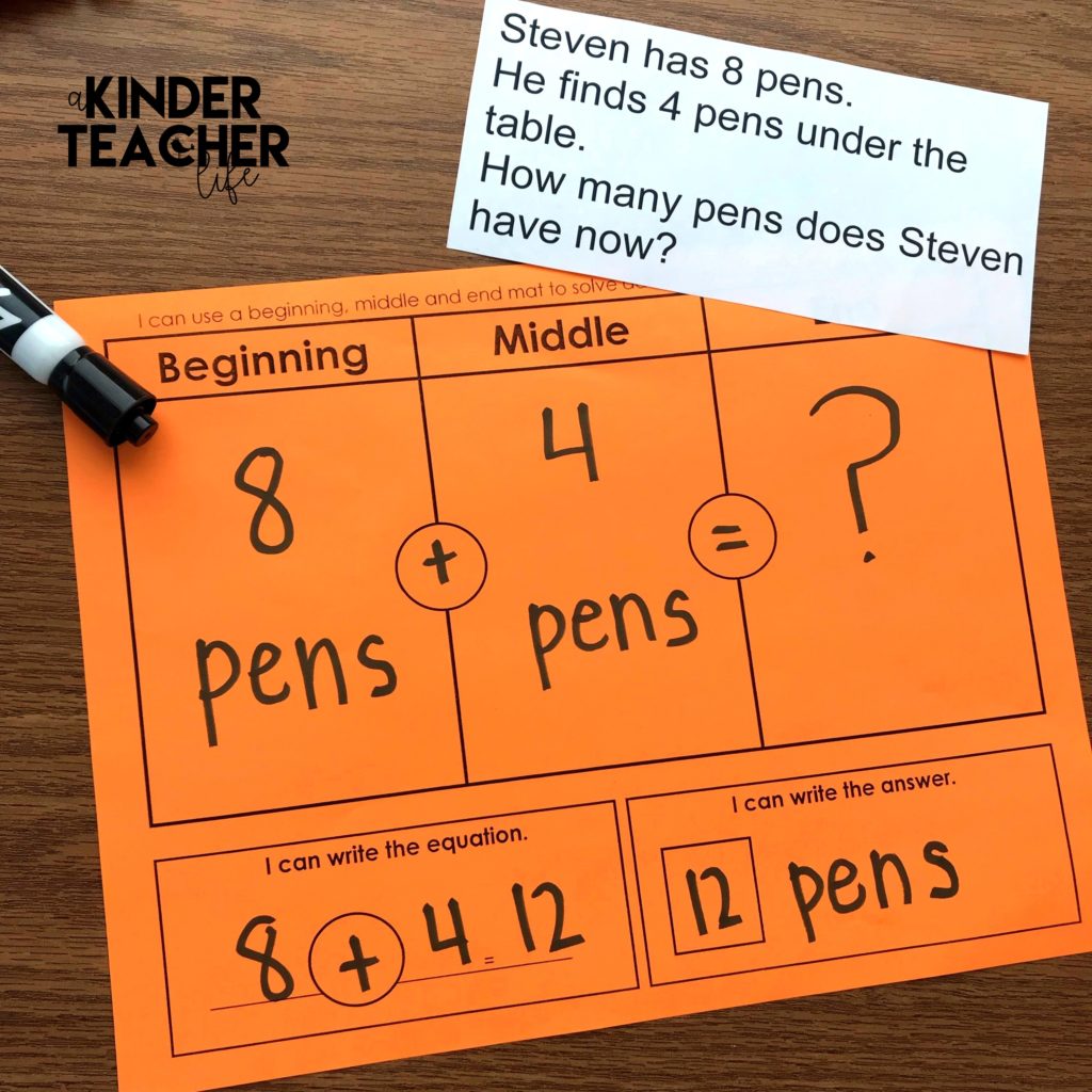 This article is about how to use a beginning, middle and end graphic organizer to solve addition and subtraction word problems. Click here to read the article and download the B-M-E graphic organizer freebie.