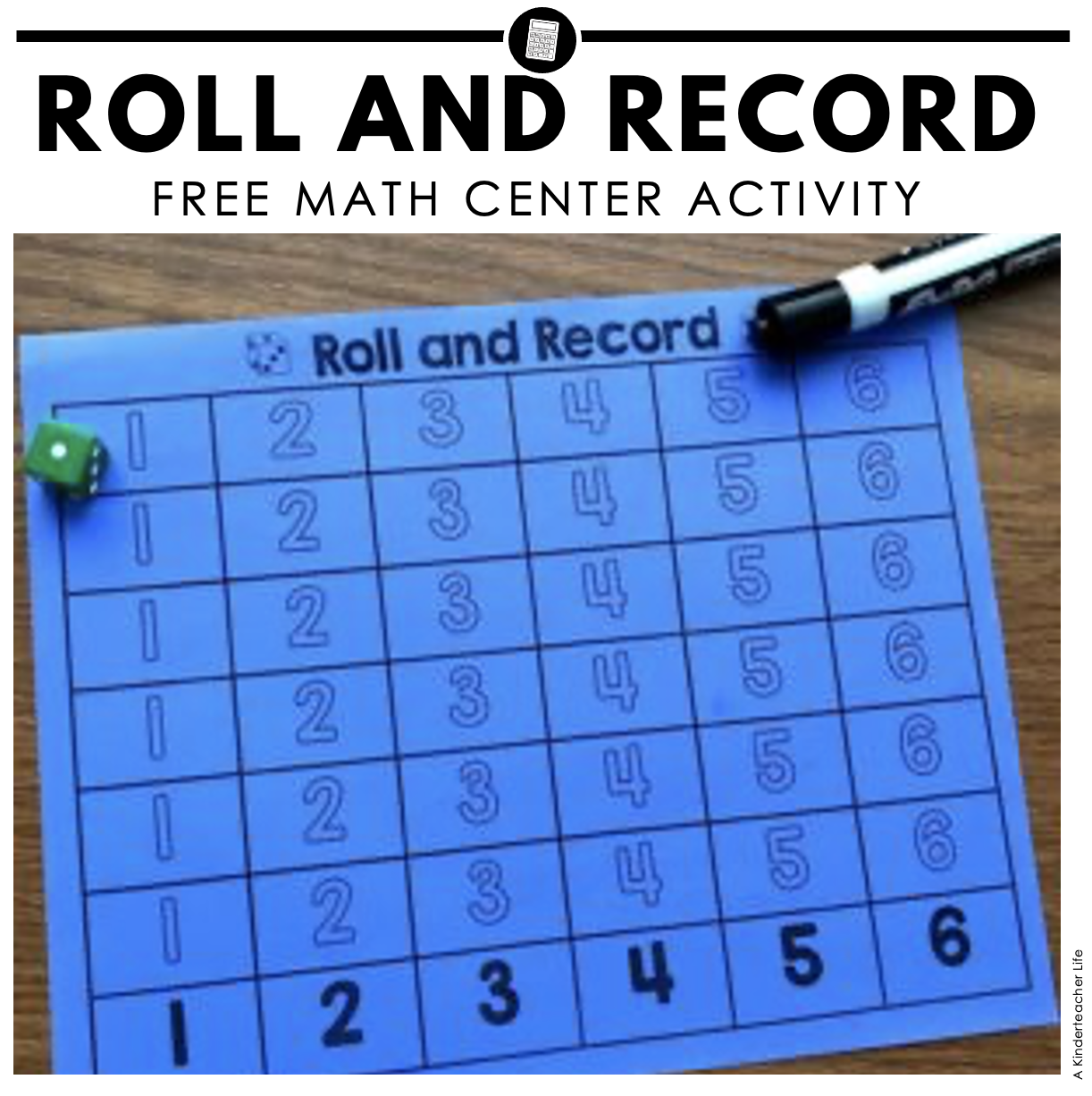 Roll and Record Math center freebie