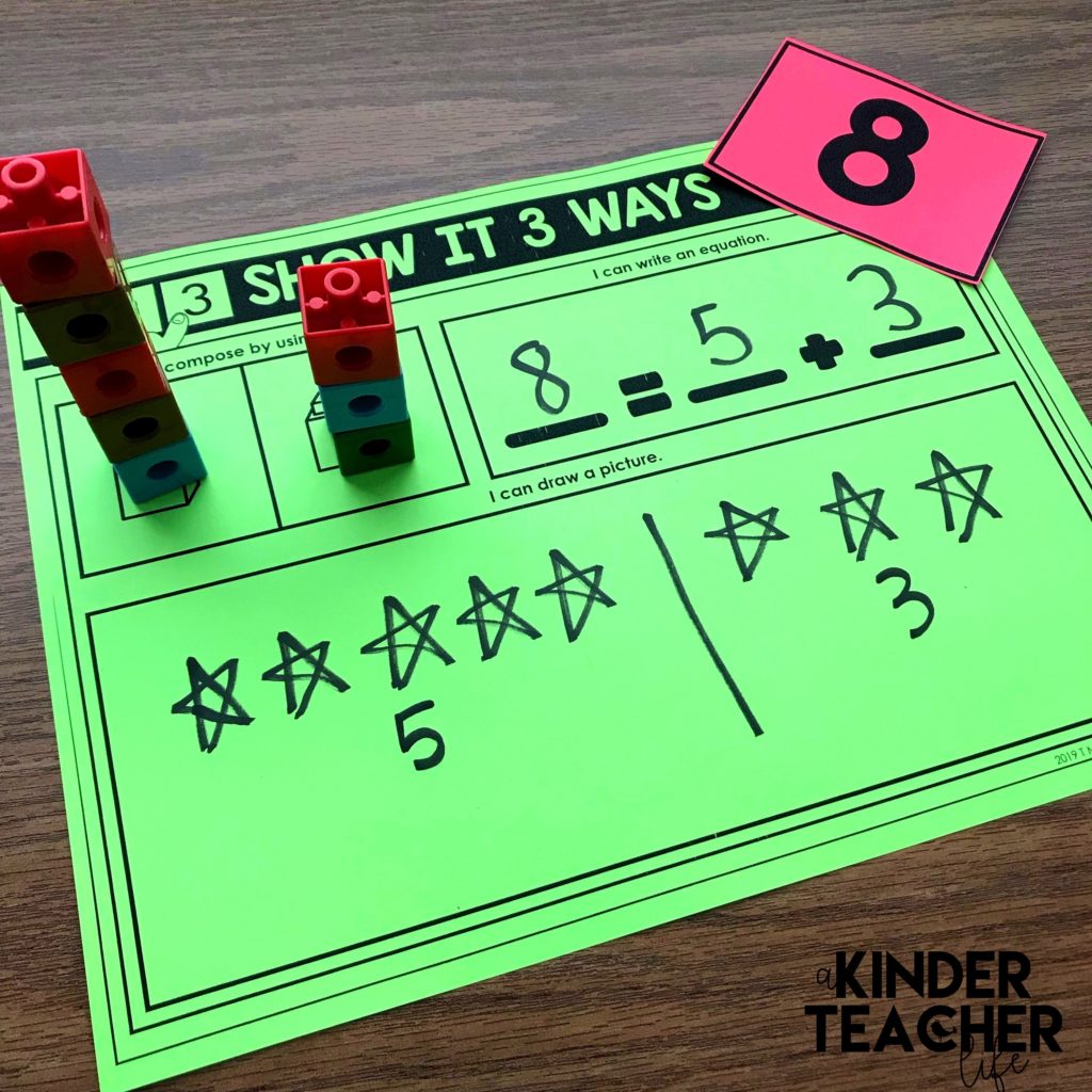 Decomposing numbers between 5 and 10 using hands-on, engaging games and activities. Students will practice decomposing a number in more than 1 way, finding the number that makes 10 and solve word problems. 