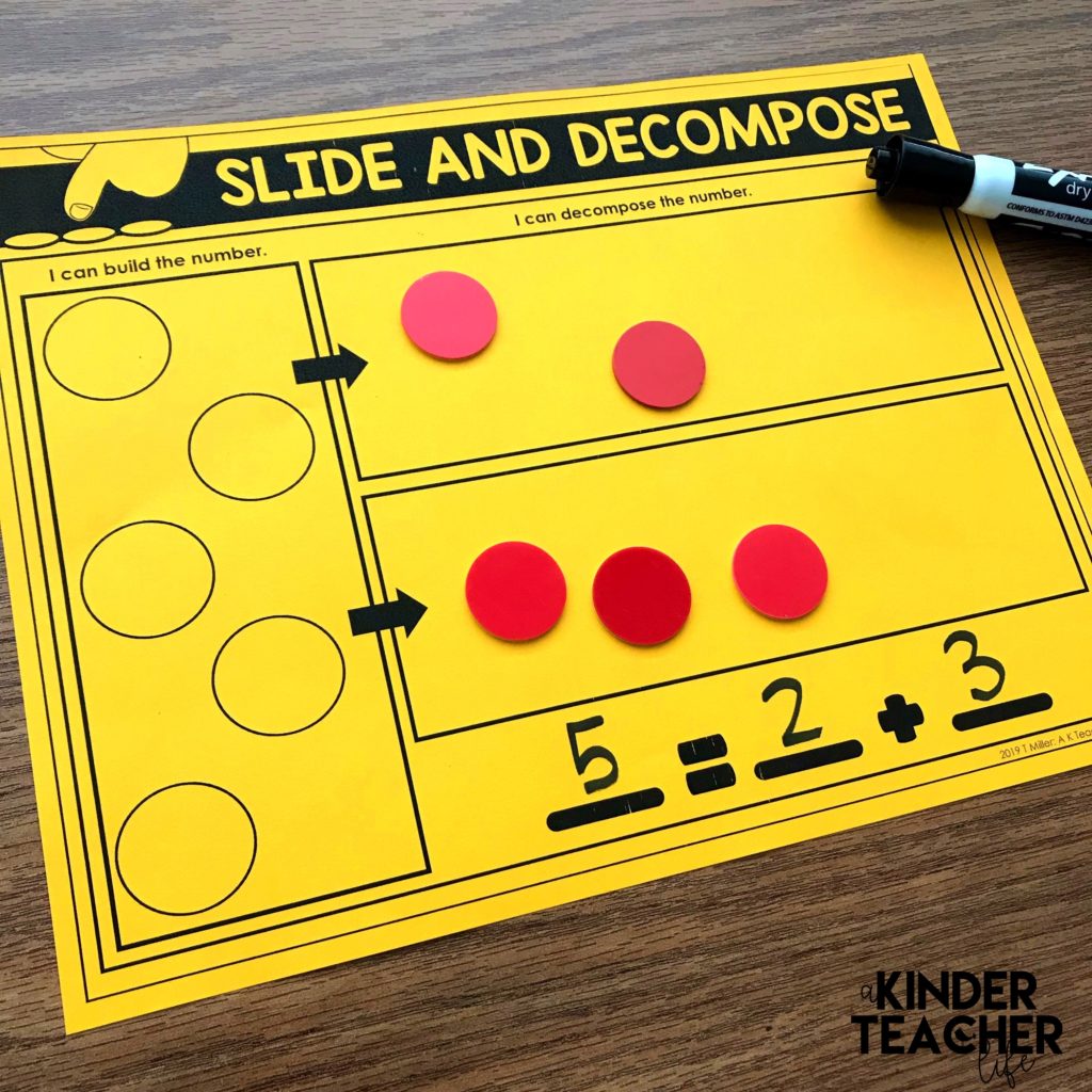 Decomposing numbers between 5 and 10 using hands-on, engaging games and activities. Students will practice decomposing a number in more than 1 way, finding the number that makes 10 and solve word problems. 