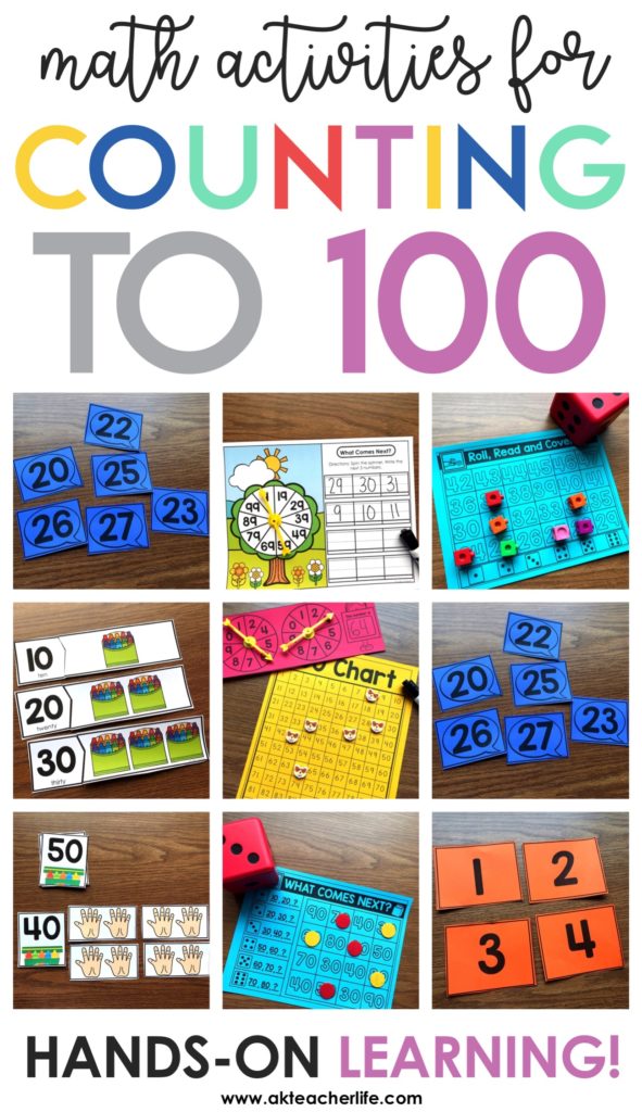 Hands-on math activities for rote counting to 100. These activities are great for collaborative learning, math centers and small group instruction. 