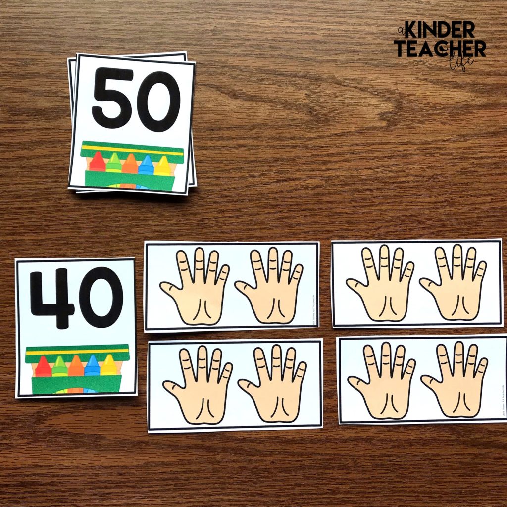 Counting to 100 activity - Students count by tens to match the numeral to the picture. 