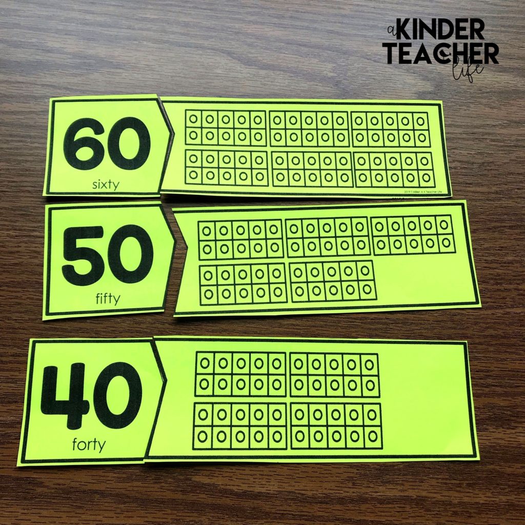 Counting to 100 activity - Students count by tens to match the numeral to the picture. 