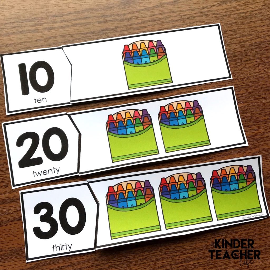 Counting to 100 activity - Students count by tens to match the numeral to the picture. 