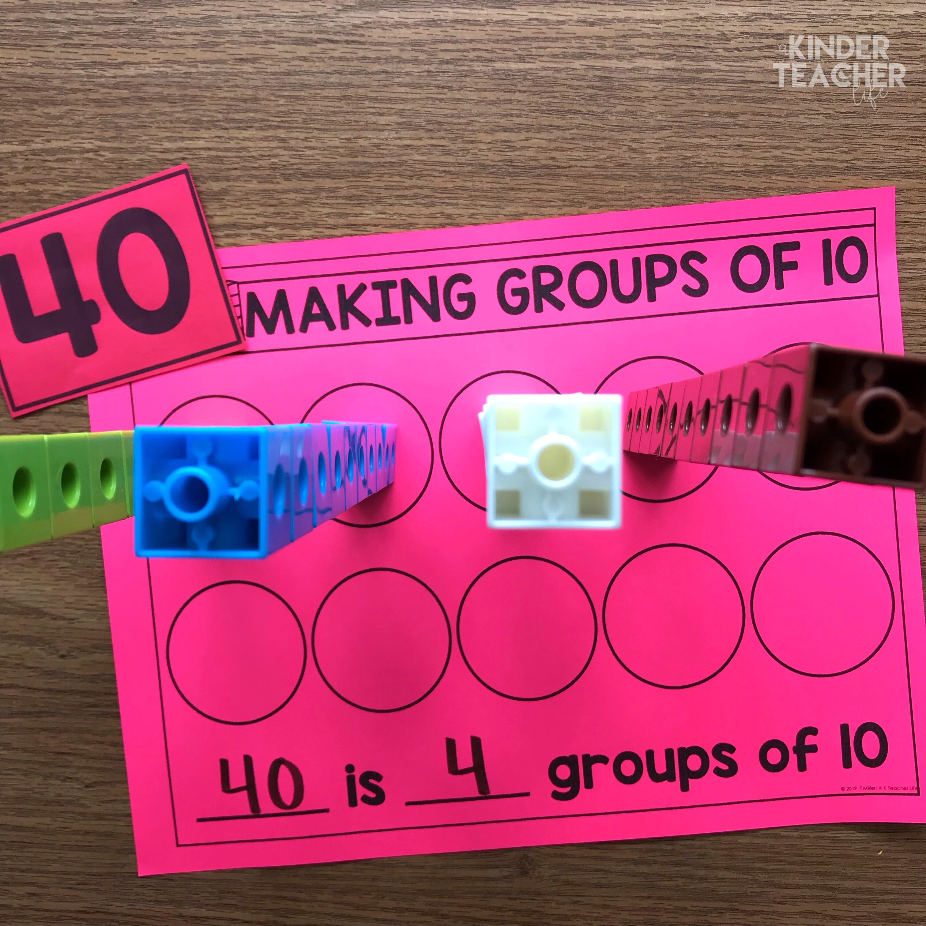Teacher Made Math Center Activity Resource Game Place Value 10's & 100's 