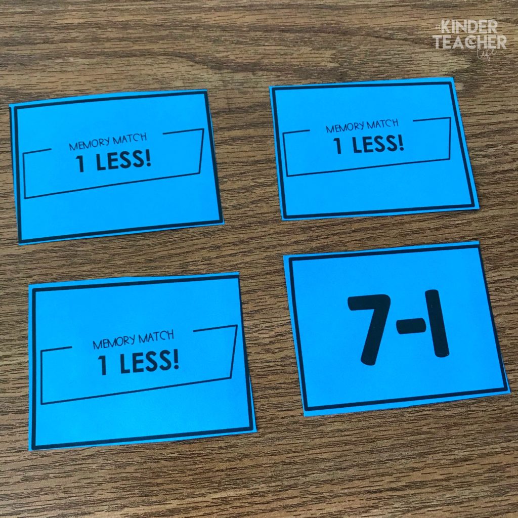 Hands-on math center activities for teaching one more, one less! Let students explore adding 1 and taking away 1 by playing partner games, building with manipulatives and acting out word problems.  These activities are perfect for small group instruction or math center activities. 