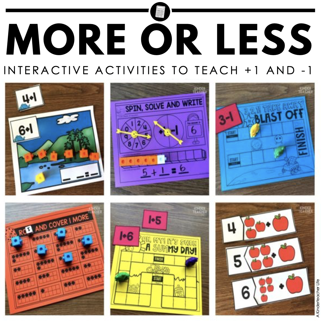 One More, One Less Math Center Activities