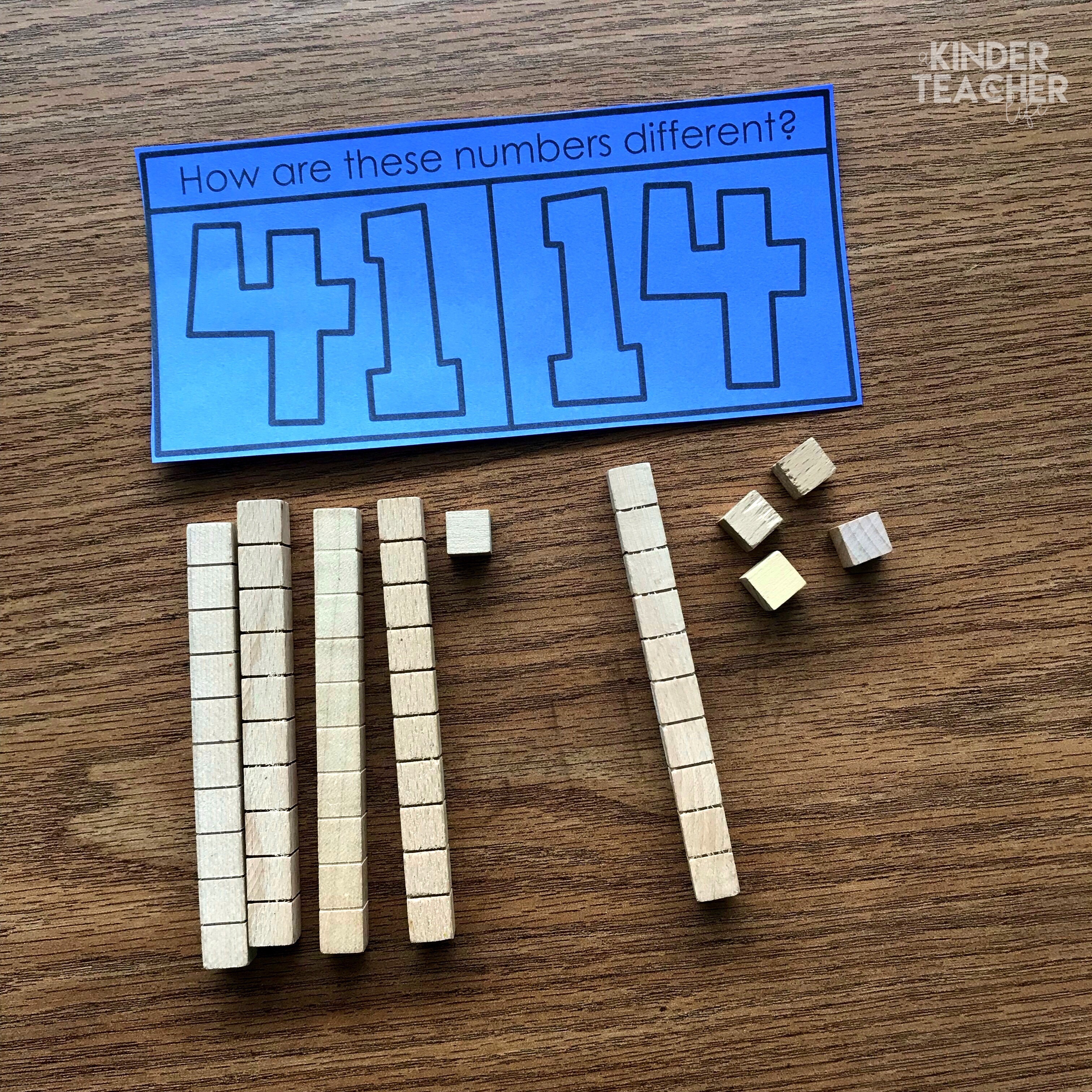 Place Value Math Center games  for first graders! 22 hands-on math center activities that will teach students how to write, model and draw 2-digit numbers using tens and ones. 