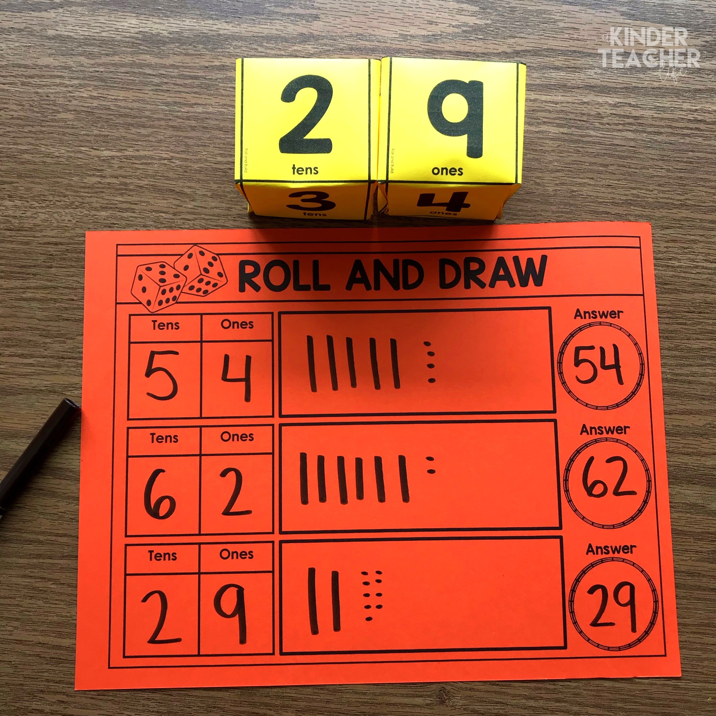 Place Value Math Center games  for first graders! 22 hands-on math center activities that will teach students how to write, model and draw 2-digit numbers using tens and ones. 