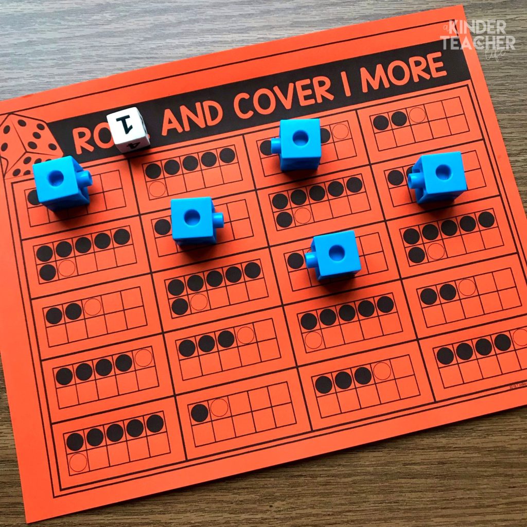 Hands-on math center activities for teaching one more, one less! Let students explore adding 1 and taking away 1 by playing partner games, building with manipulatives and acting out word problems.  These activities are perfect for small group instruction or math center activities. 