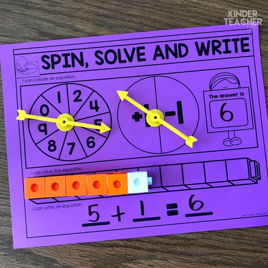 Hands-on math center activities for teaching one more, one less! Let students explore adding 1 and taking away 1 by playing partner games, building with manipulatives and acting out word problems.  These activities are perfect for small group instruction or math center activities. 