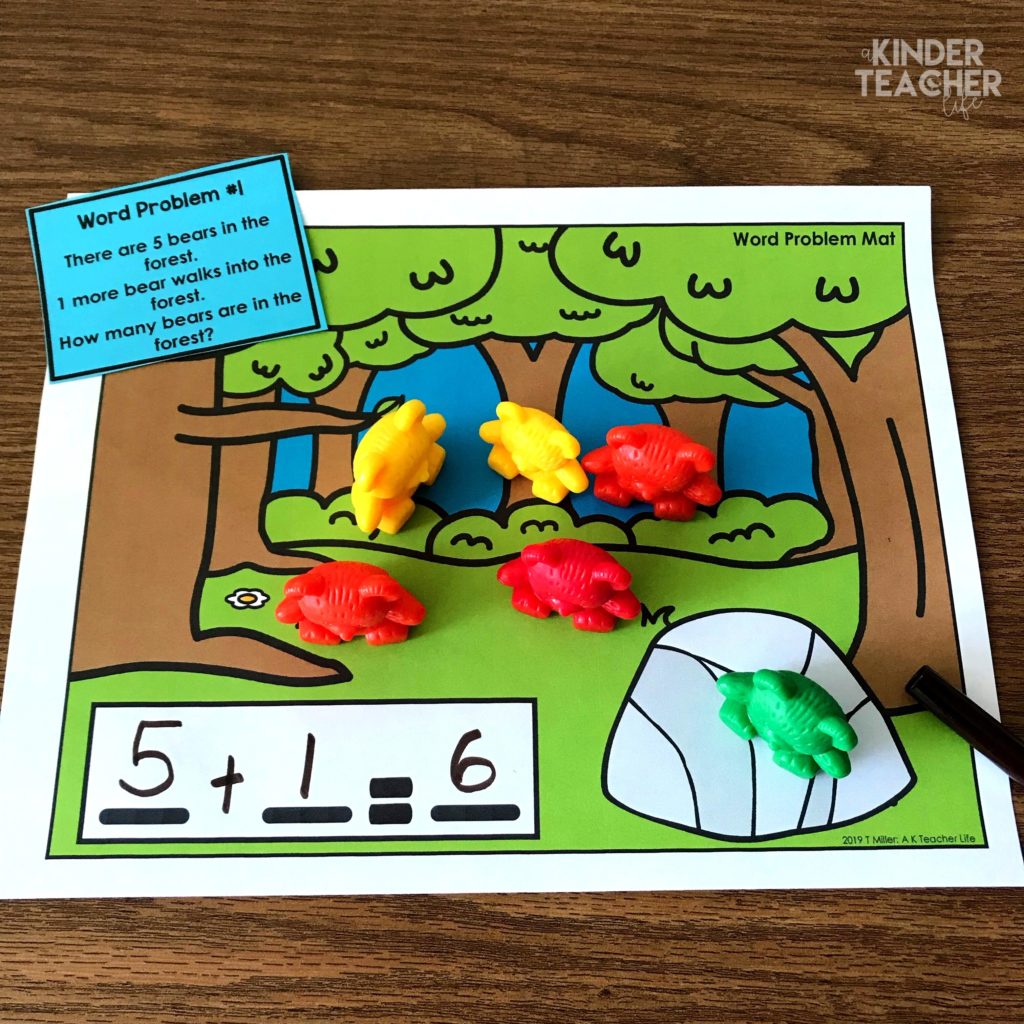 Hands-on math center activities for teaching one more, one less! Let students explore adding 1 and taking away 1 by playing partner games, building with manipulatives and acting out word problems.  These activities are perfect for small group instruction or math center activities. 