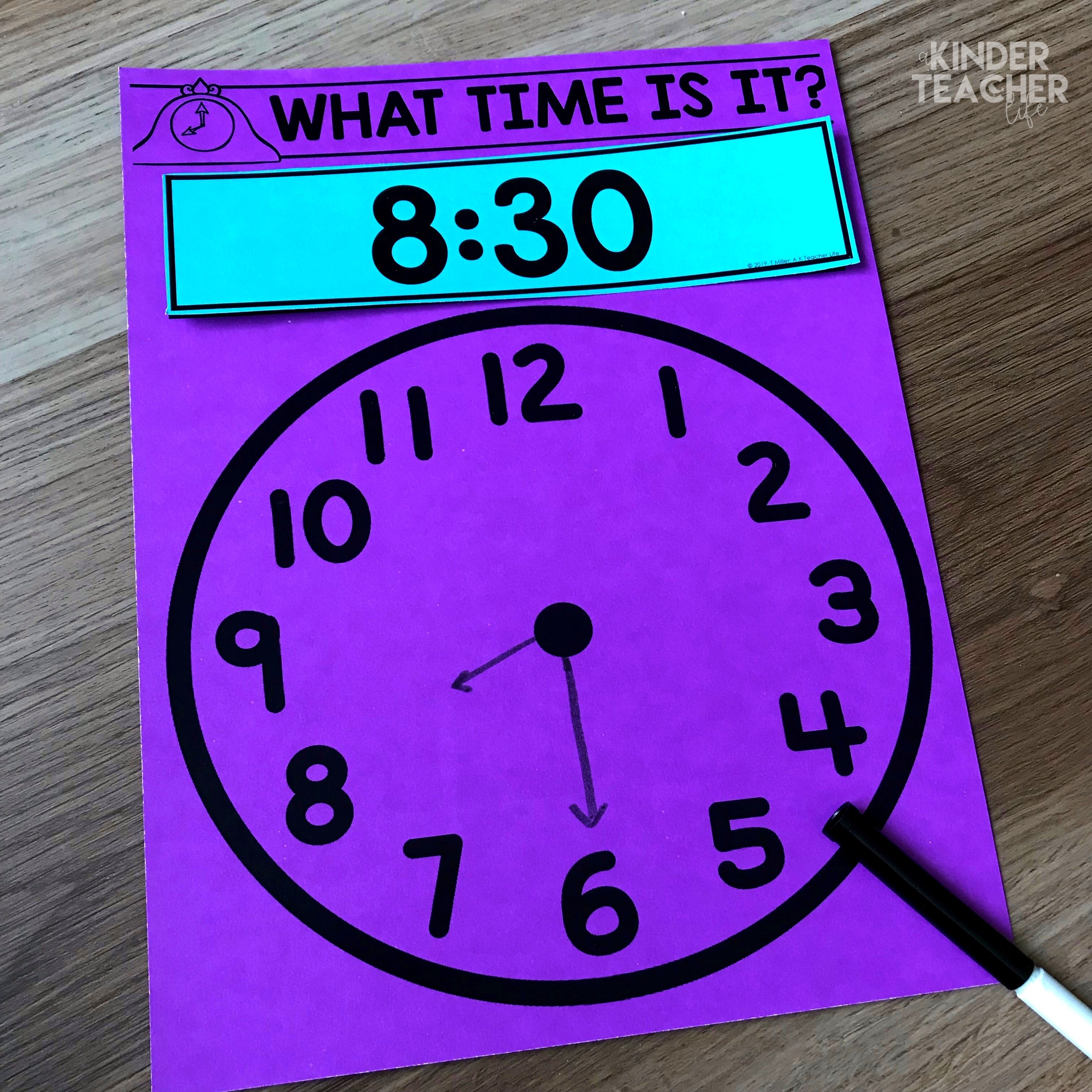 Write the time - Hands-on telling time math center activities for first grade students. 