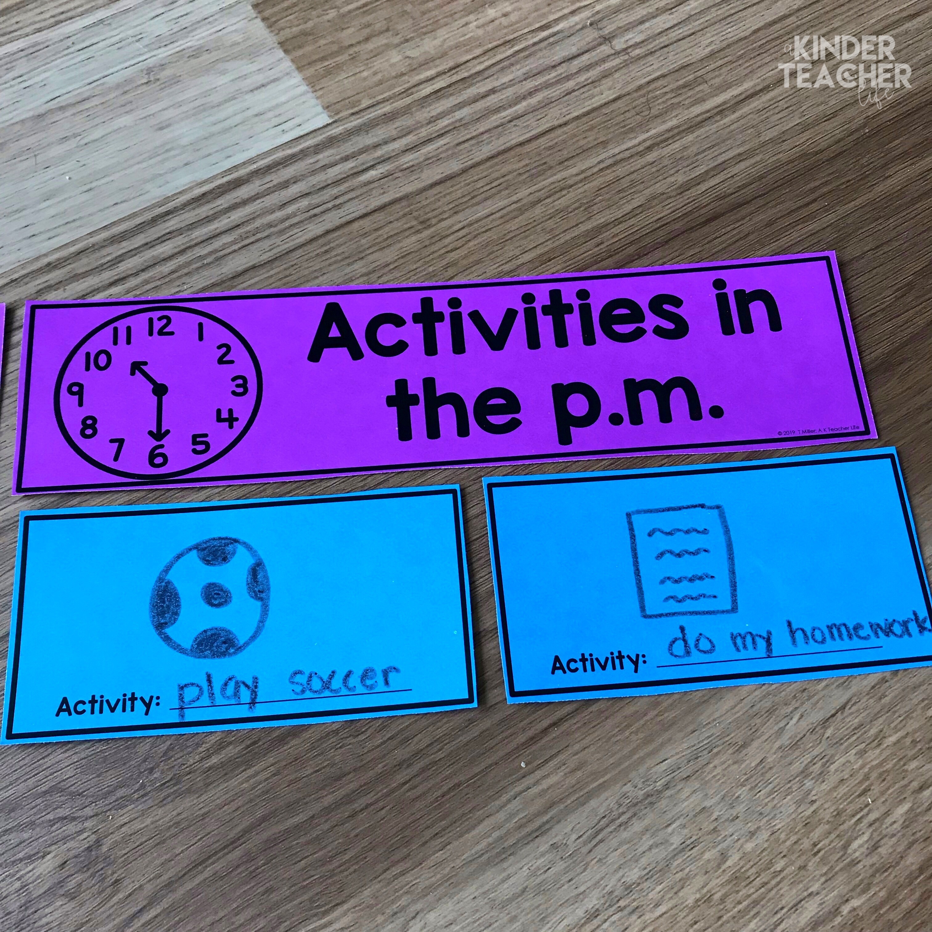 Draw and sort activities you do in the a.m. and p.m. - Hands-on telling time math center activities for first grade students. 