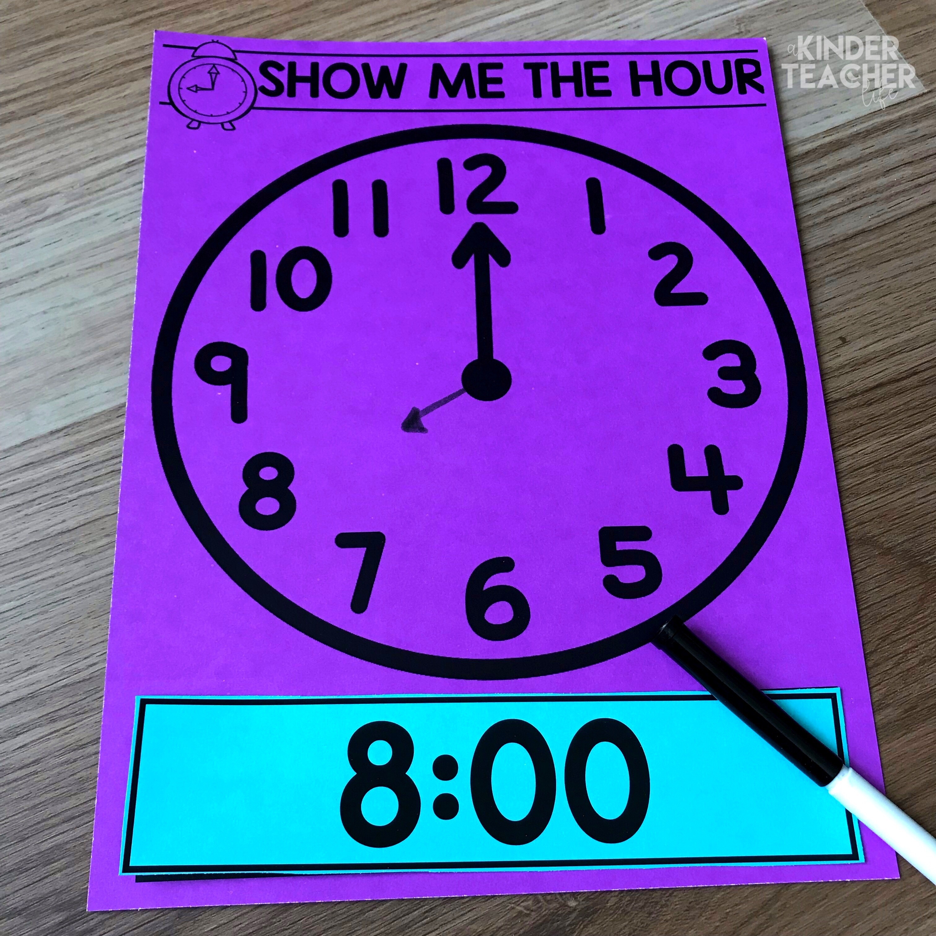 Show the Hour - Hands-on telling time math center activities for first grade students. 