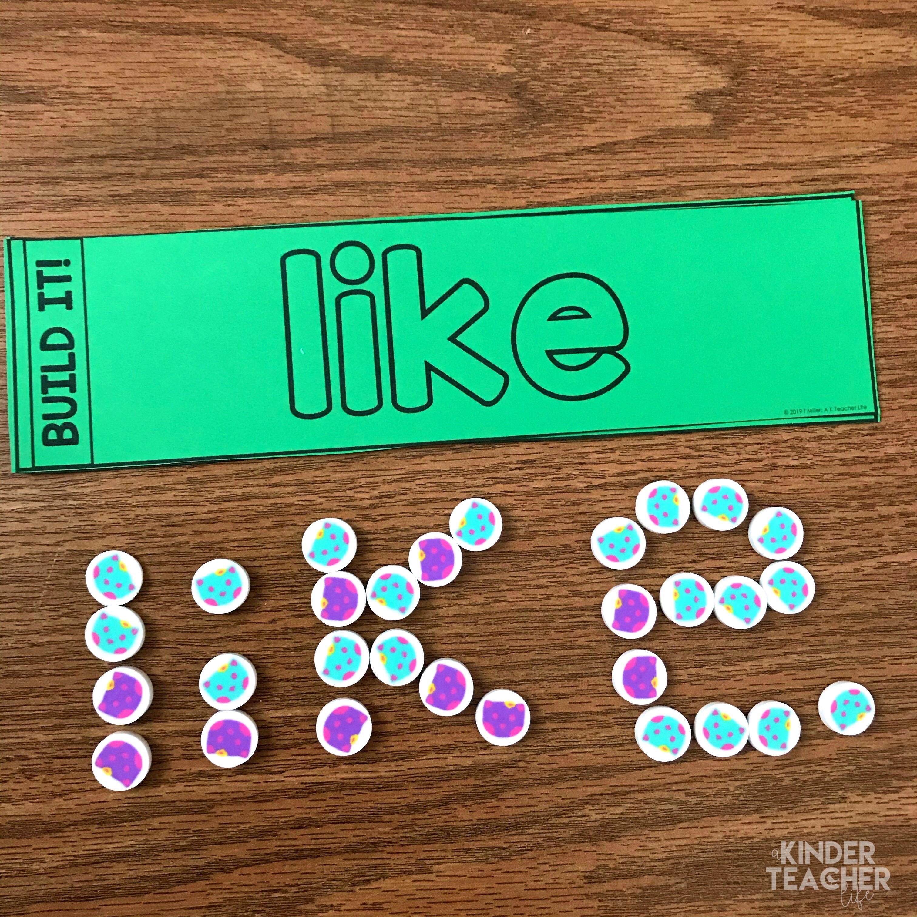 Sight word activity - build the sight word