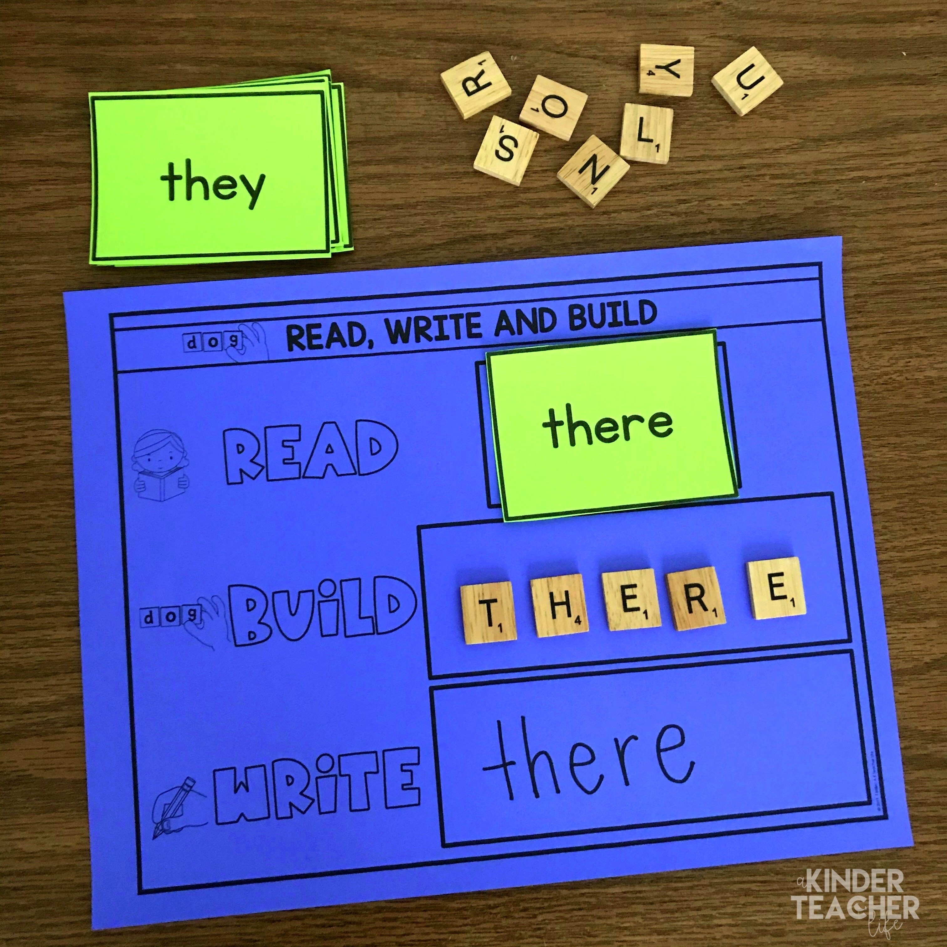 Sight word activity - read, build and write sight words