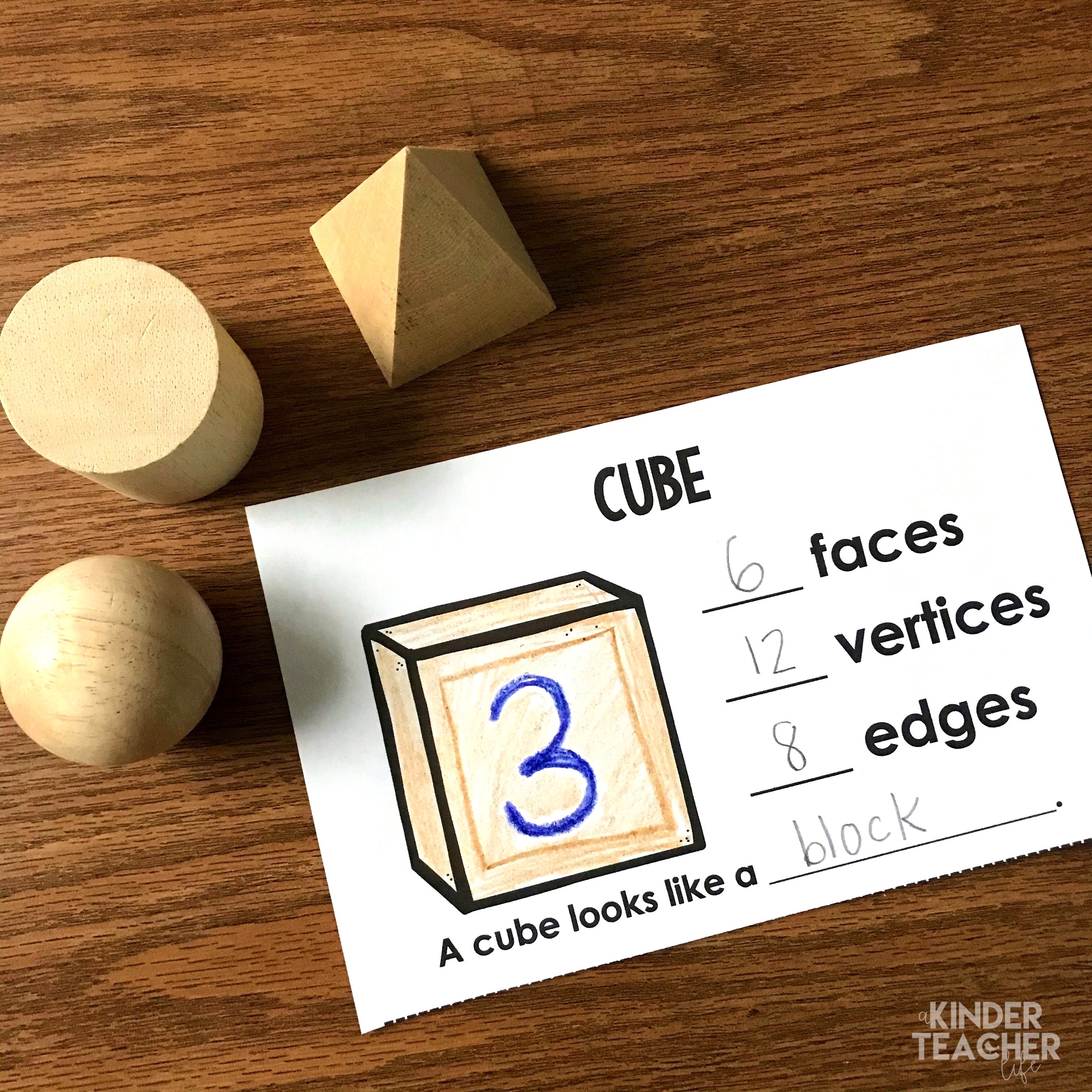3D Shape booklet - write the attributes of 3D shapes