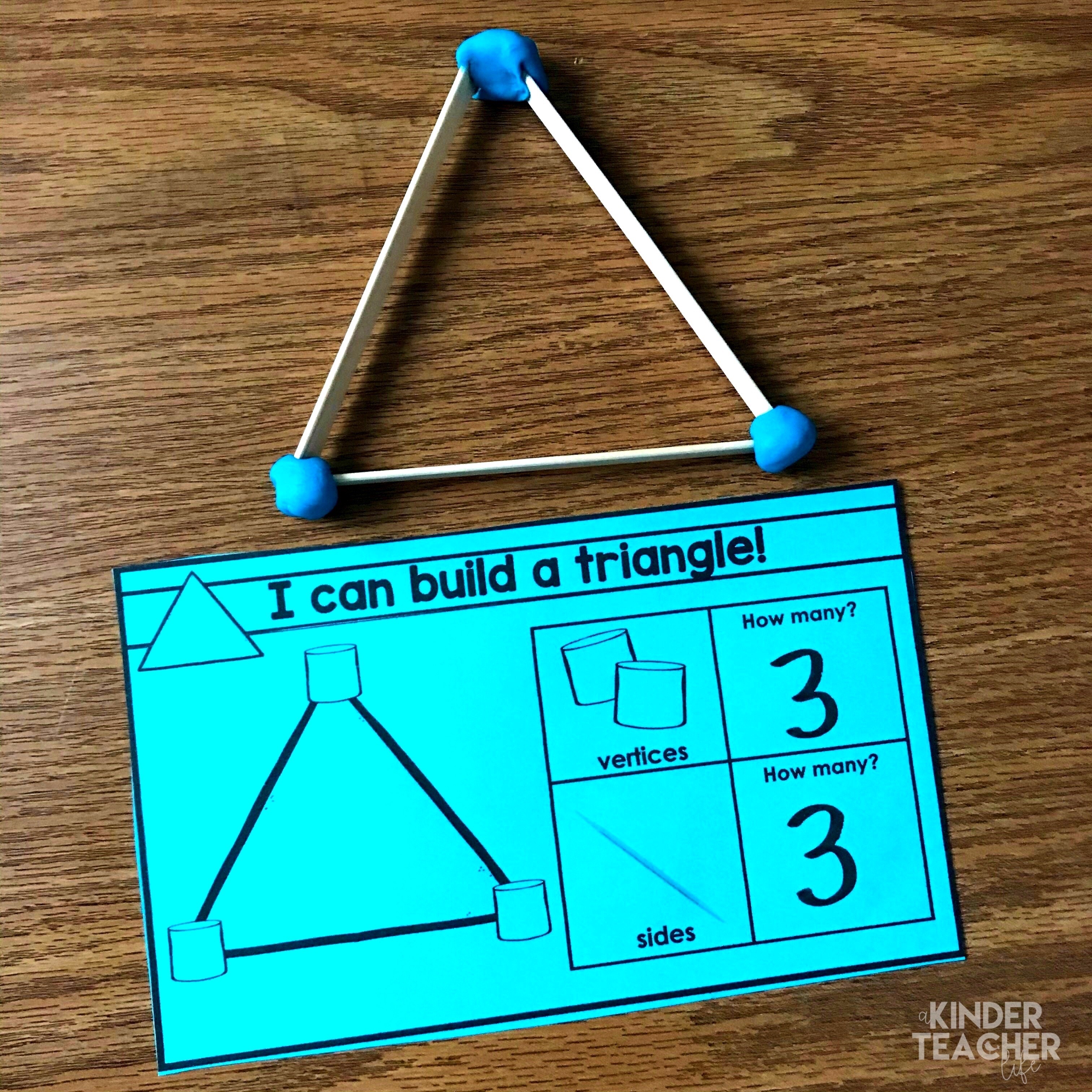 Use play dough and craft sticks to build 2D shapes. 
