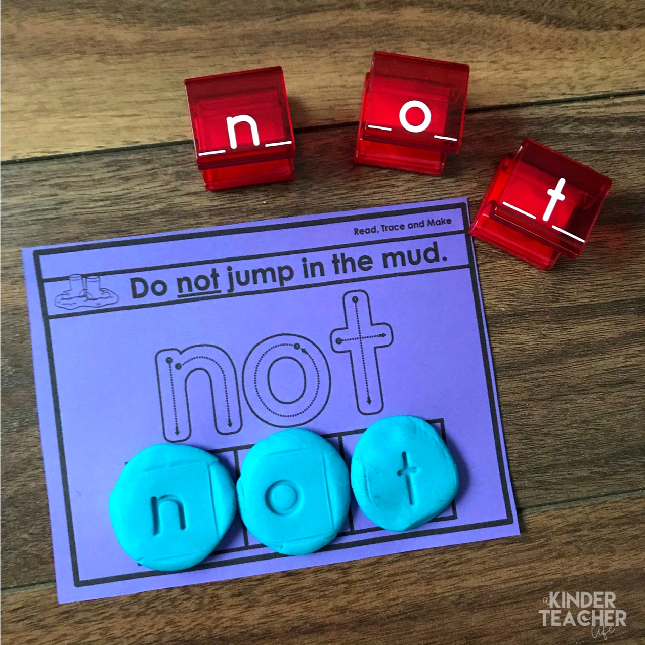 Read the sentence, trace the word with your finger and make the word using magnetic letters. 