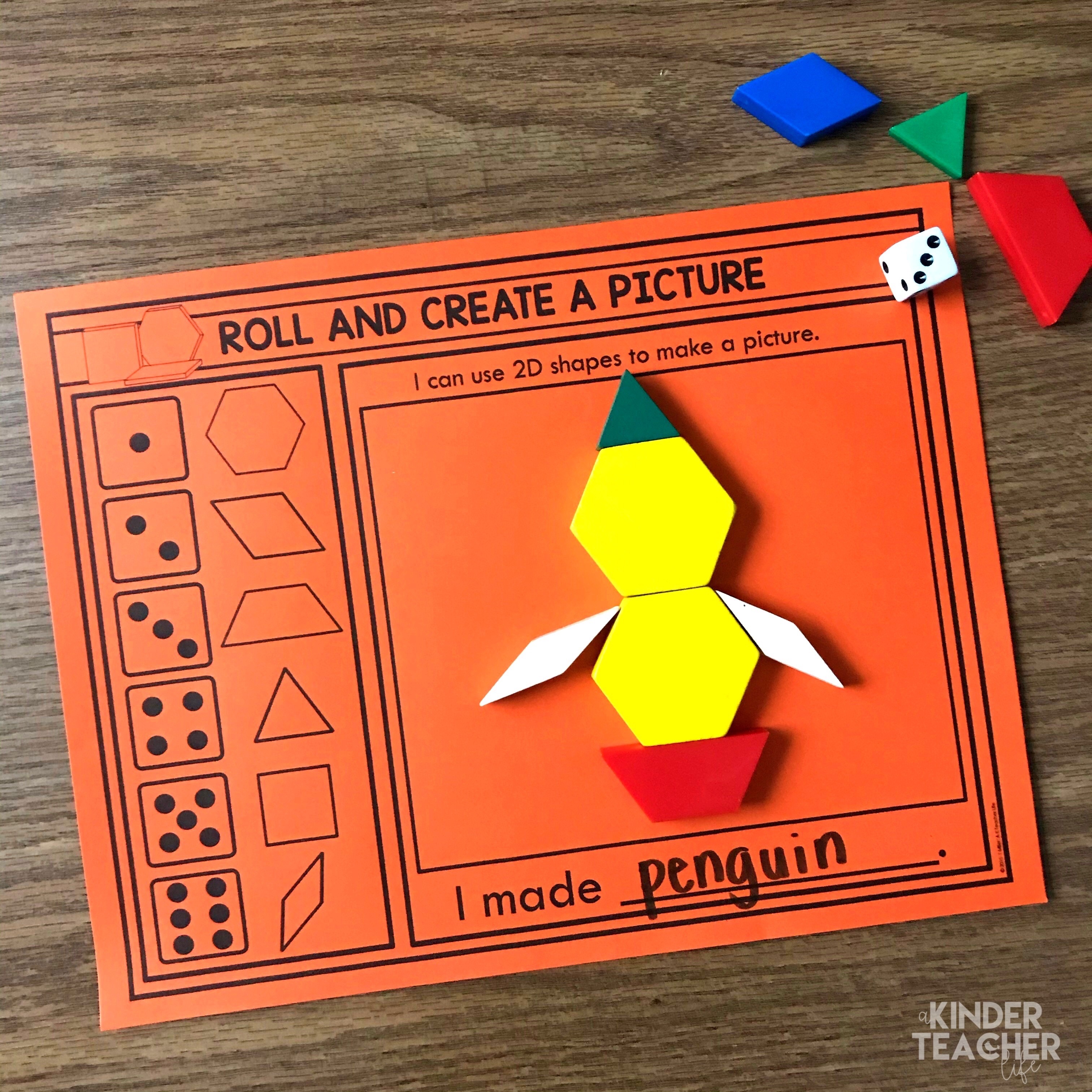 Use 2D shapes to create a picture. 