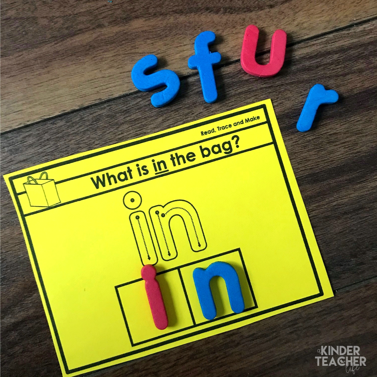 Read the sentence, trace the word with your finger and make the word using magnetic letters. 