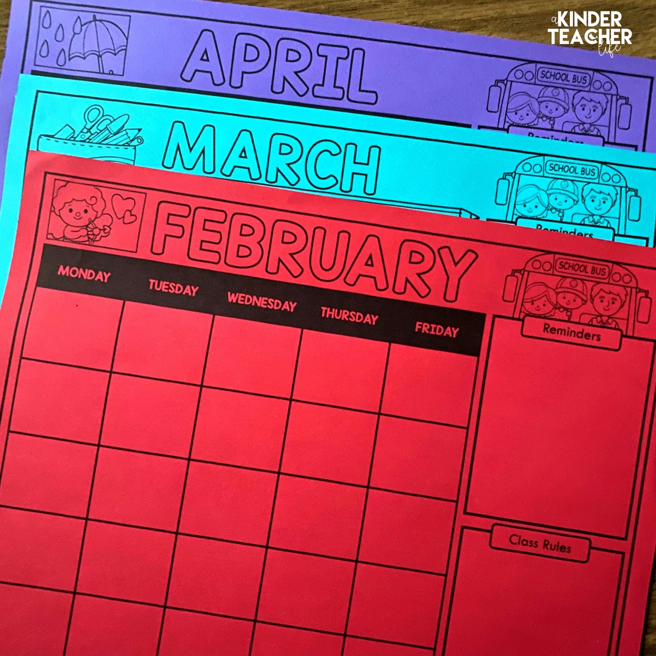 Download these free, monthly, editable classroom calendars. 