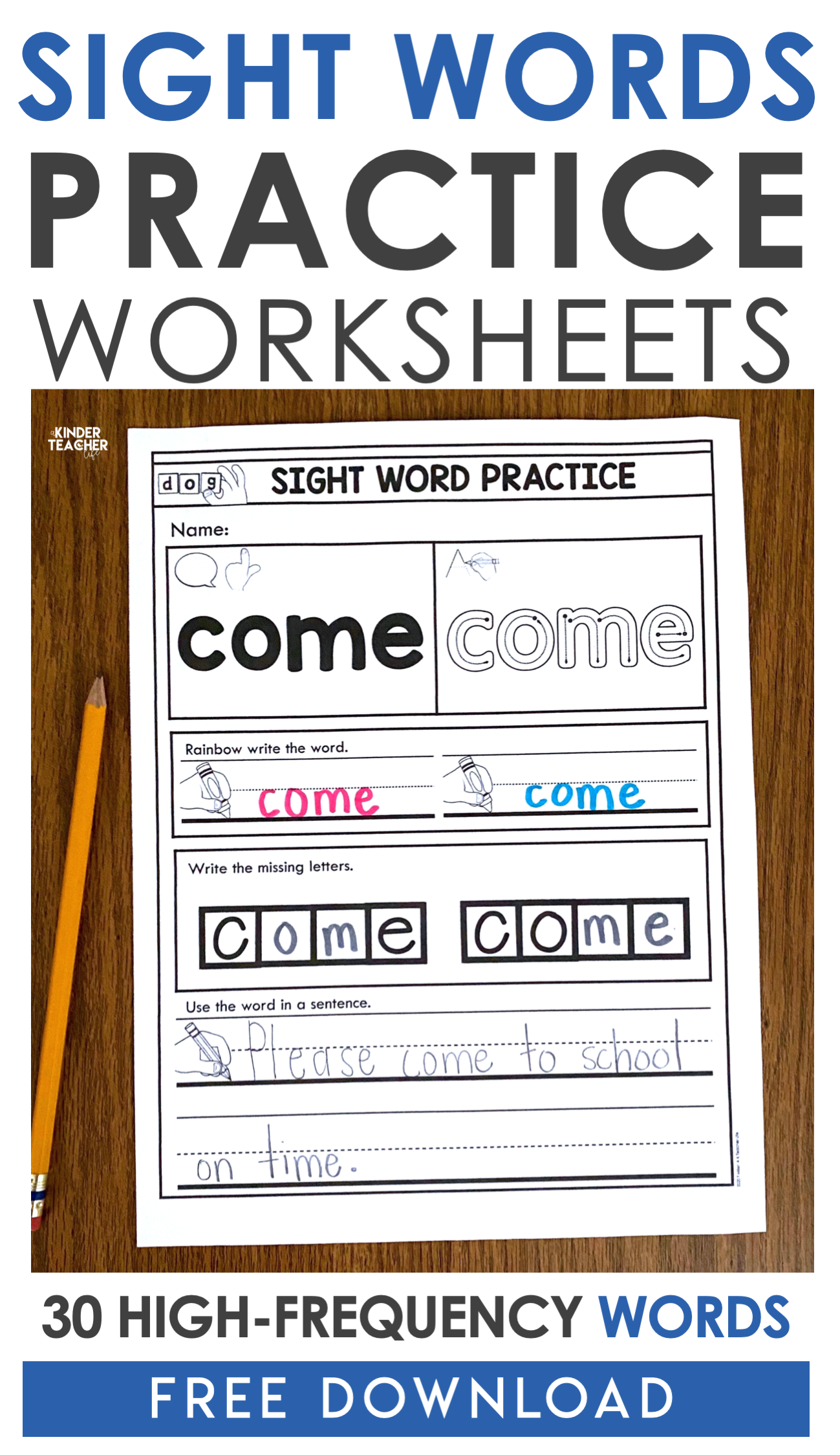 Read this article to learn how to introduce sight words during guided reading. After you finish reading the article, download 30 free sight word practice worksheets. 