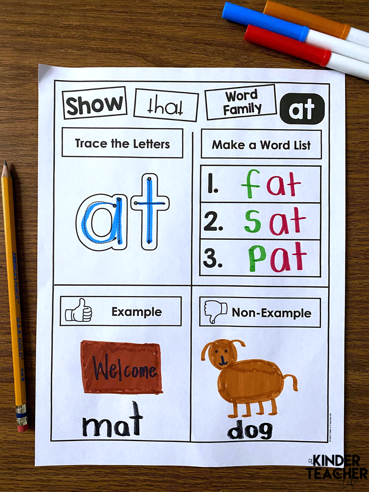 CVC Word Family printables. Students color, cut, glue and write  words from 24 word families using six differentiated worksheets. 