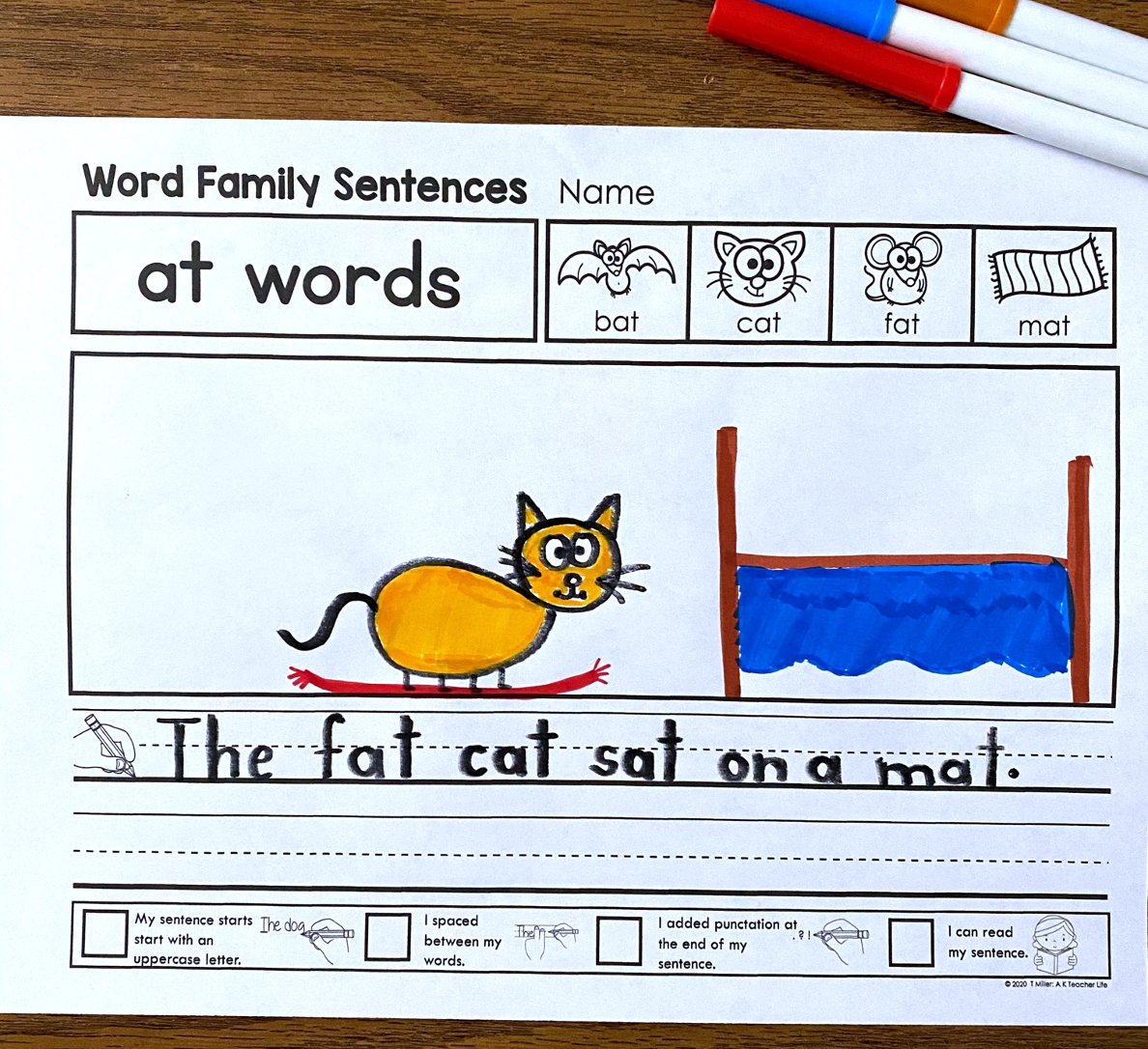 CVC Word Family printables. Students color, cut, glue and write  words from 24 word families using six differentiated worksheets. 